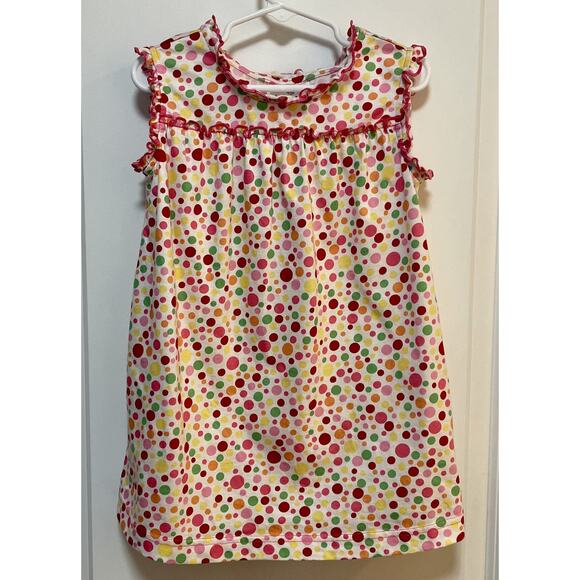 Hanna Andersson Girls Cotton Colorful Polka Dot SS Ruffle Top Size 5 (110) - Picture 1 of 11